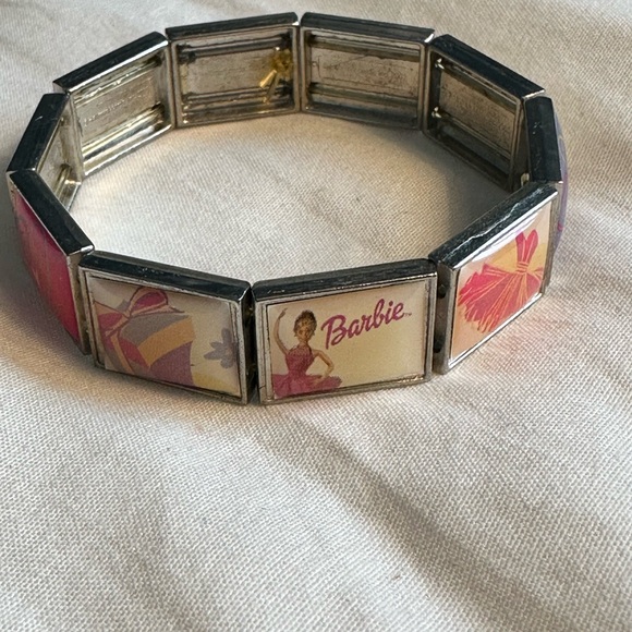 Barbie Silver and Pink Retro  2003  hallmark cards, Inc. Bracelet - Picture 1 of 5